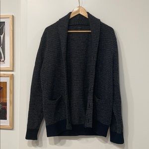 Jcrew wool cardigan charcoal/blue